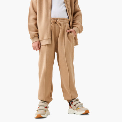 Juniors Mandari Collar Long Sleeves Jacket and Joggers Set with Zip Closure