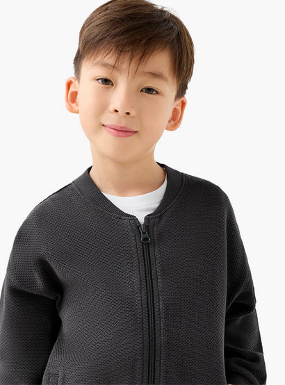 Juniors Mandari Collar Long Sleeves Jacket and Joggers Set with Zip Closure-boys-clothing-setsandcoords-image-5