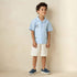 Juniors Camp Collar Short Sleeve Shirt and Shorts Set with Embroidery - Multicolour / 1-2 yrs