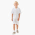 Juniors Boys Shirt and Shorts Set with Textured Design - Cotton - Short Sleeves - Collar - White / 1-2 yrs
