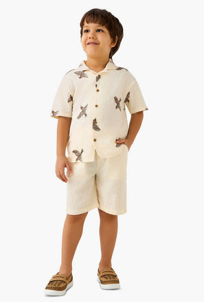 Eligo Collared Neck Short Sleeve Shirt and Shorts Set with Pockets