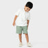 Eligo Collared Short Sleeves Polo T-shirt and Shorts Set with Waffle Textured Design - Cream / 1-2 yrs