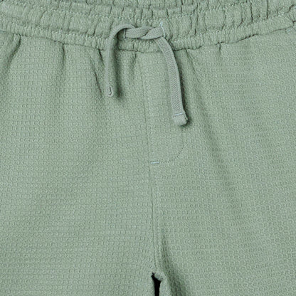 Eligo Collared Short Sleeves Polo T-shirt and Shorts Set with Waffle Textured Design