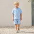 Eligo Collared Short Sleeves Shirt and Shorts Set with Pockets - Blue / 1-2 yrs