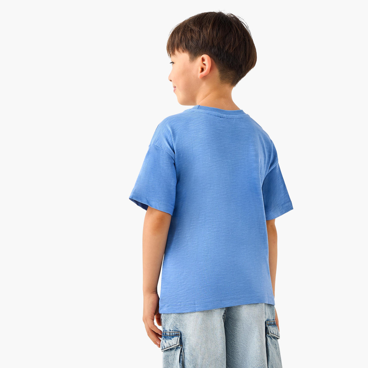 Disney Crew Neck Short Sleeves T-shirt with Lightning McQueen Print