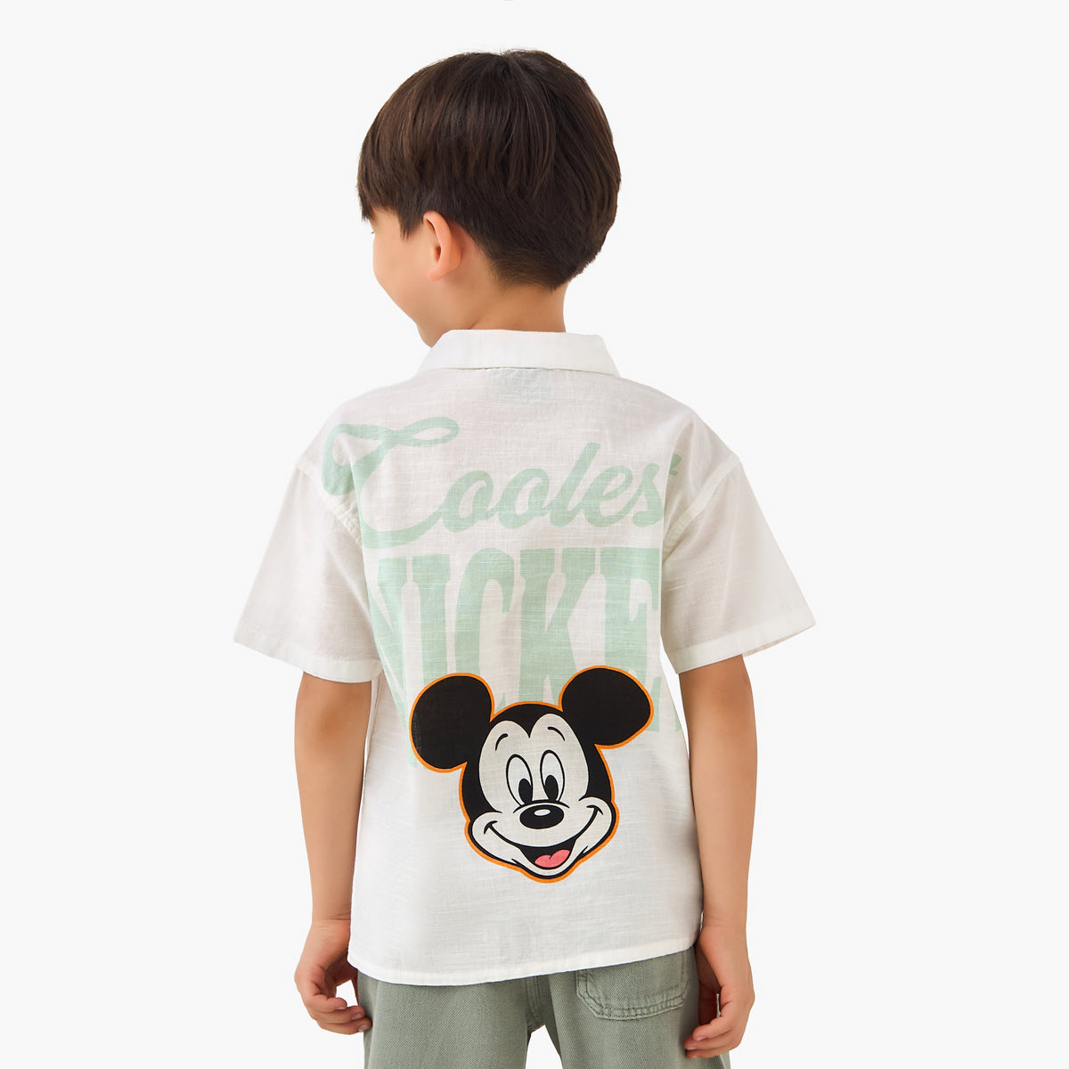 Disney Short Sleeve Shirt with Mickey Mouse Print