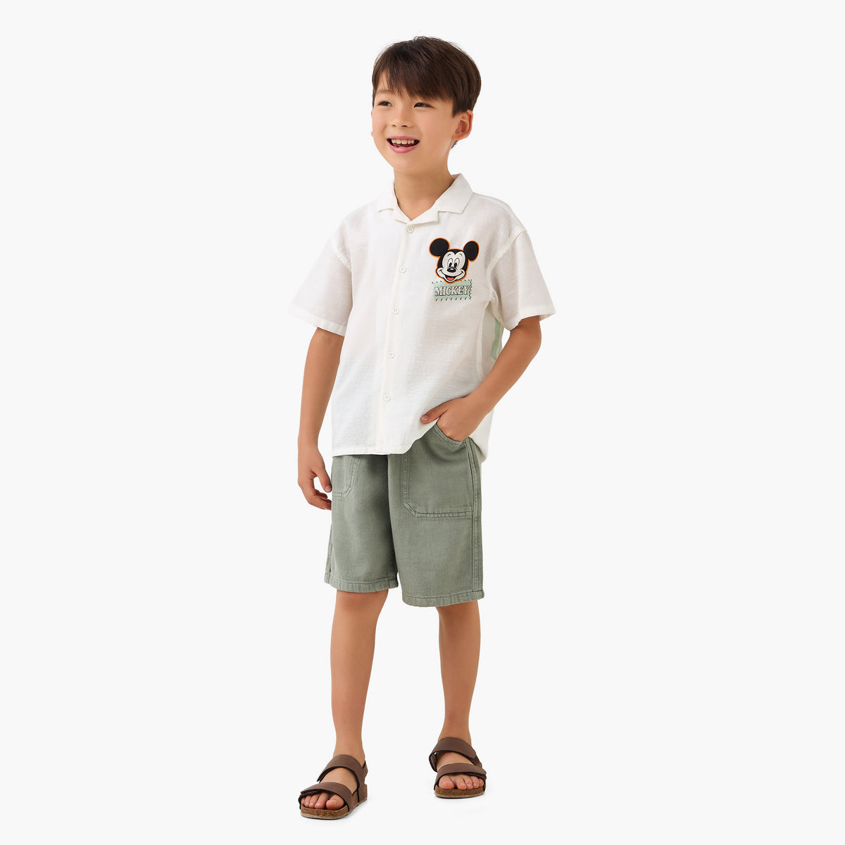 Disney Short Sleeve Shirt with Mickey Mouse Print