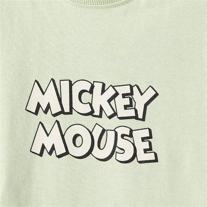 Disney Crew Neck Short Sleeve T-shirt and Shorts Set with Mickey Mouse Print