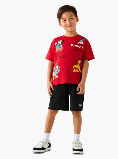 Disney Crew Neck Short Sleeve T-shirt and Shorts Set with Drawstring Closure-boys-clothing-setsandcoords-image-1