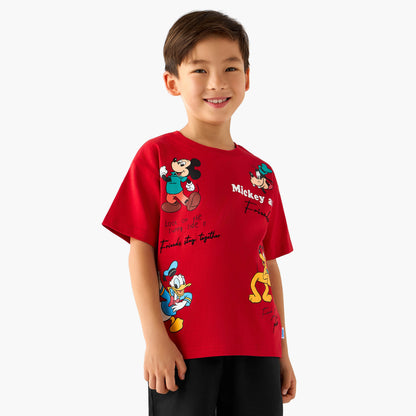 Disney Crew Neck Short Sleeve T-shirt and Shorts Set with Drawstring Closure
