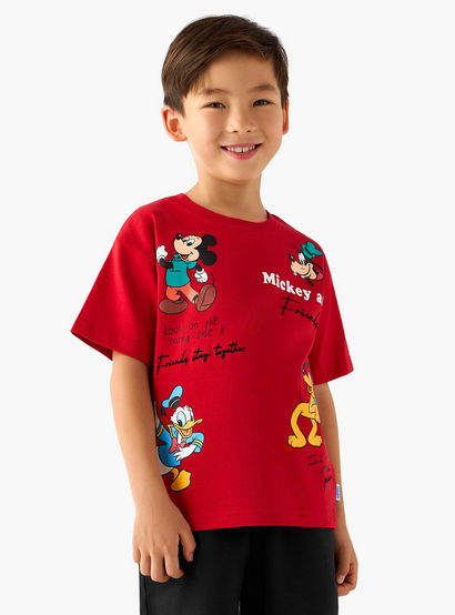Disney Crew Neck Short Sleeve T-shirt and Shorts Set with Drawstring Closure-boys-clothing-setsandcoords-image-2
