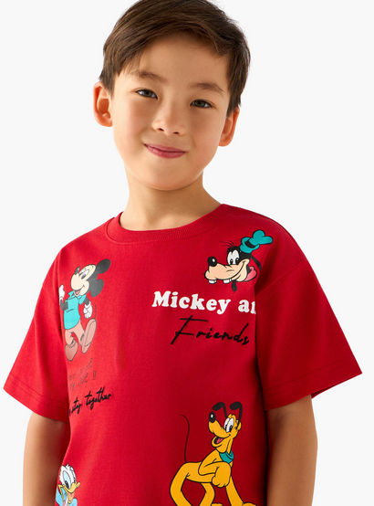 Disney Crew Neck Short Sleeve T-shirt and Shorts Set with Drawstring Closure-boys-clothing-setsandcoords-image-5