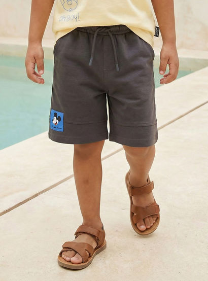 Disney Crew Neck Short Sleeve T-shirt and Shorts Set with Mickey Mouse Embroidery-boys-clothing-setsandcoords-image-4