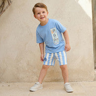 Bluey Crew Neck Short Sleeve T-shirt and Shorts Set with Drawstring Closure-undefined-image-1