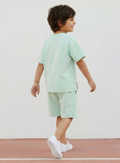Kappa Crew Neck Short Sleeves T-shirt and Shorts Set with Embossed Logo-baby-girls-clothing-setsandcoords-image-4