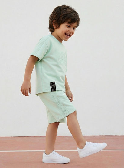 Kappa Crew Neck Short Sleeves T-shirt and Shorts Set with Embossed Logo-baby-girls-clothing-setsandcoords-image-7