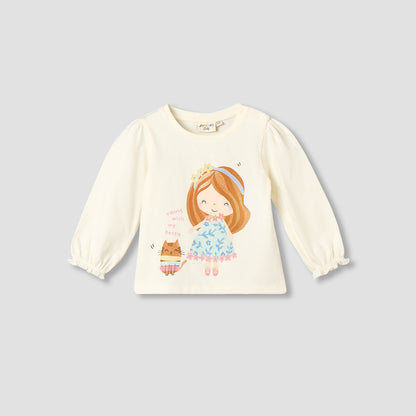 Juniors Crew Neck Long Sleeves T-shirt with Graphic Print