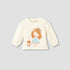 Juniors Crew Neck Long Sleeves T-shirt with Graphic Print - Cream / 12-18 mths