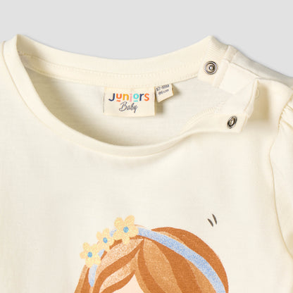 Juniors Crew Neck Long Sleeves T-shirt with Graphic Print