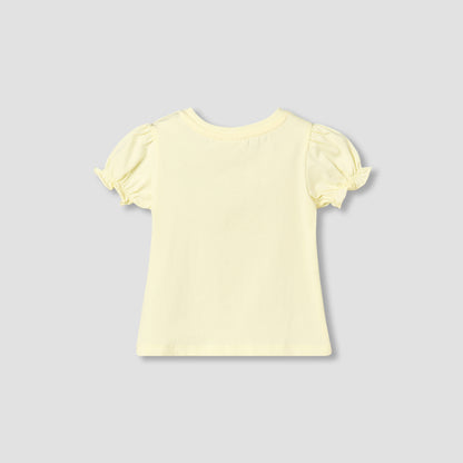 Juniors Crew Neck Short Sleeves T-shirt with Floral Print