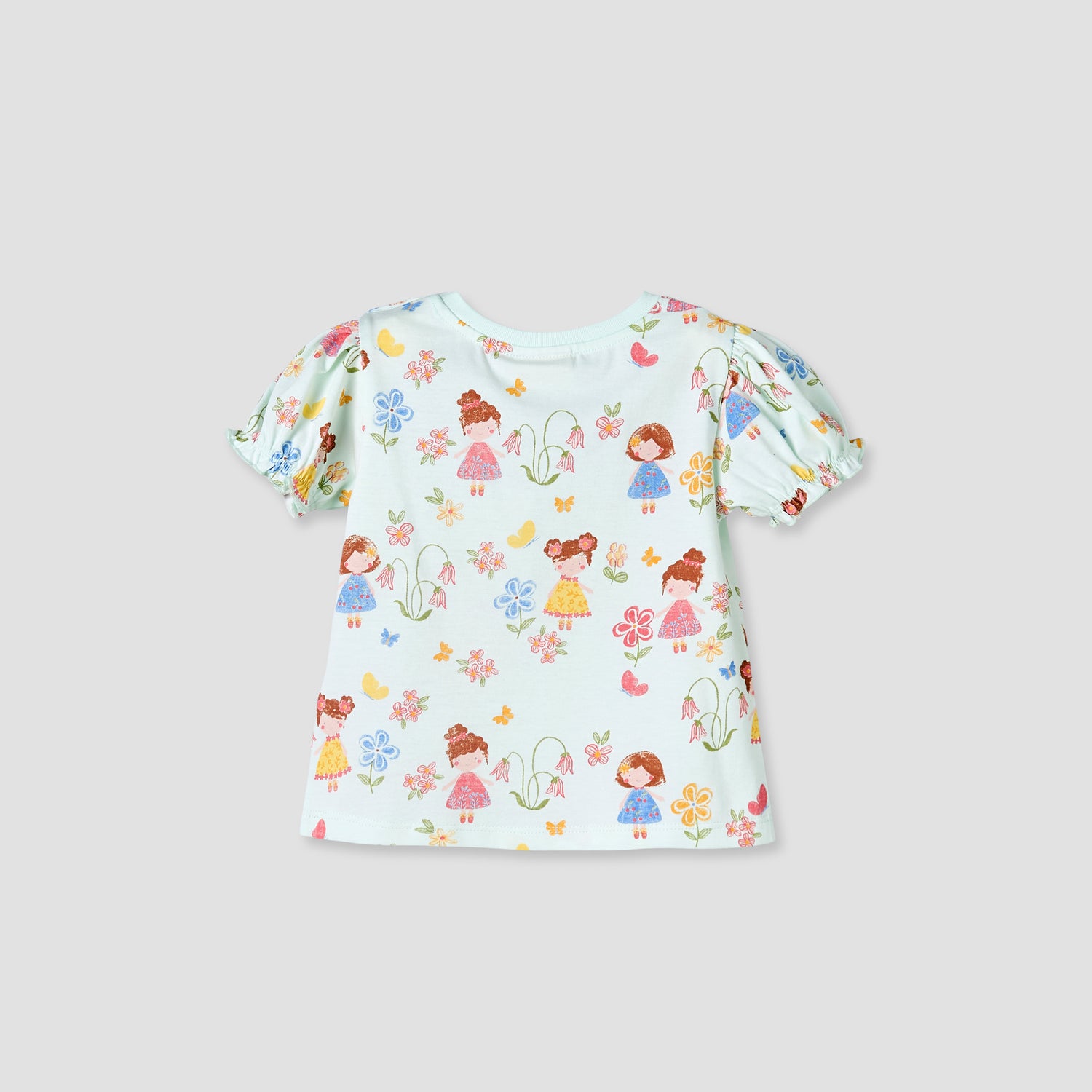 Juniors Crew Neck Short Sleeves T-shirt with Floral Print