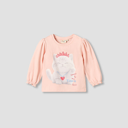 Juniors Crew Neck Long Sleeves T-shirt with Graphic Print