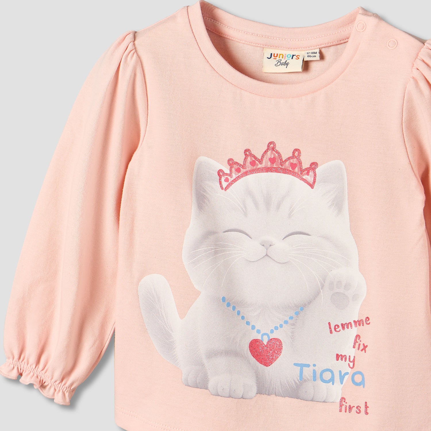 Juniors Crew Neck Long Sleeves T-shirt with Graphic Print