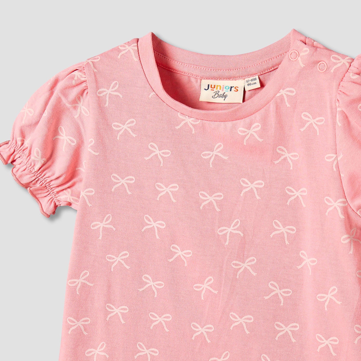 Juniors Crew Neck Short Sleeves T-shirt with Floral Print