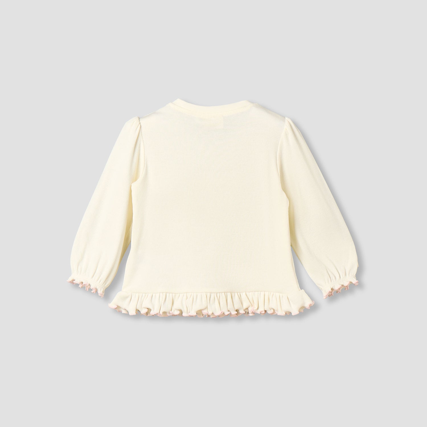 Juniors Crew Neck Long Sleeves T-shirt with Heart Applique