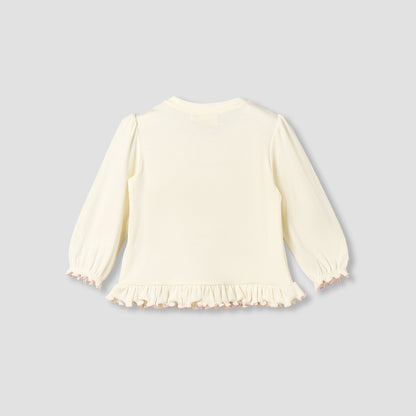 Juniors Crew Neck Long Sleeves T-shirt with Heart Applique