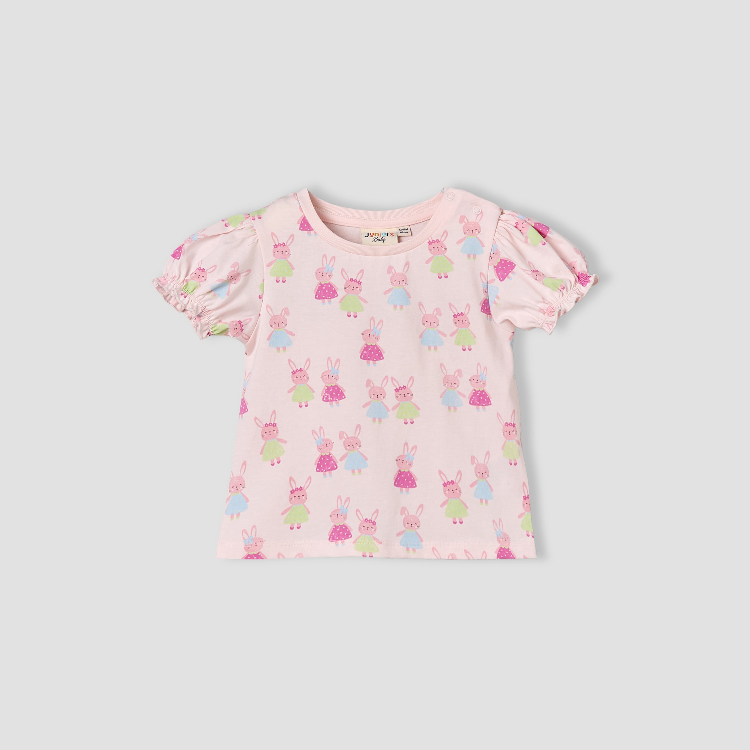 Pack of 3 Juniors Crew Neck Short Sleeves T-shirt with Bunny Print