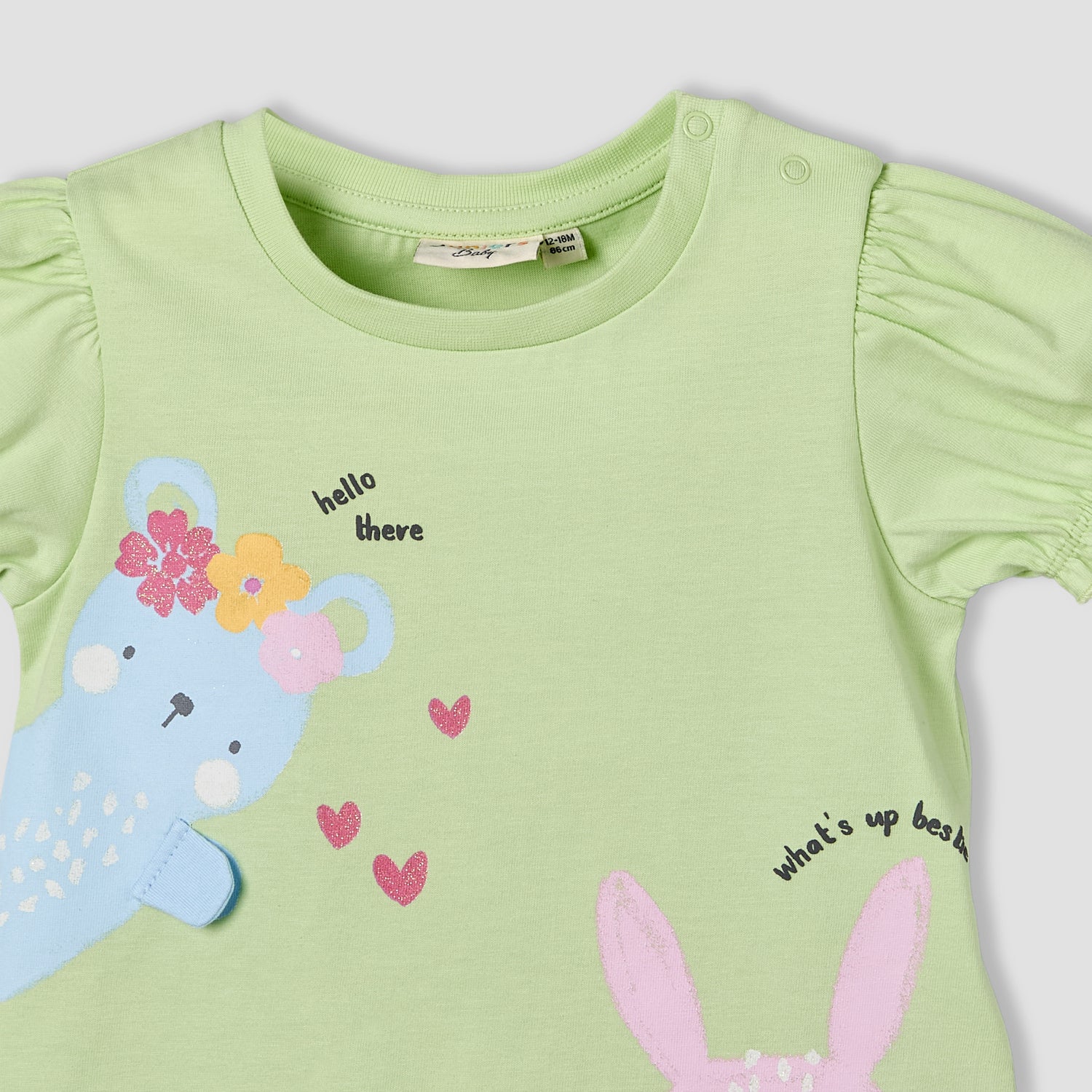 Pack of 3 Juniors Crew Neck Short Sleeves T-shirt with Bunny Print