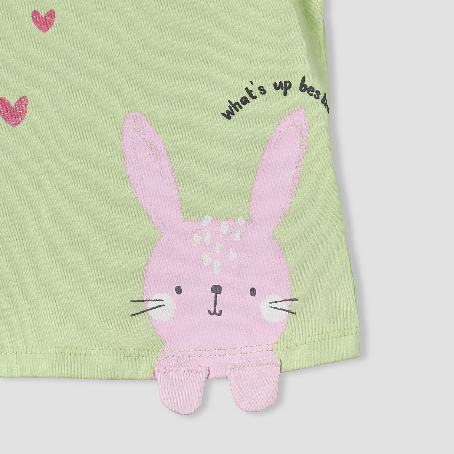 Pack of 3 Juniors Crew Neck Short Sleeves T-shirt with Bunny Print
