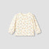 Juniors Crew Neck Long Sleeves T-shirt with Floral Print - Cream / 12-18 mths