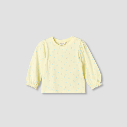 Juniors Crew Neck Long Sleeves T-shirt with Floral Print