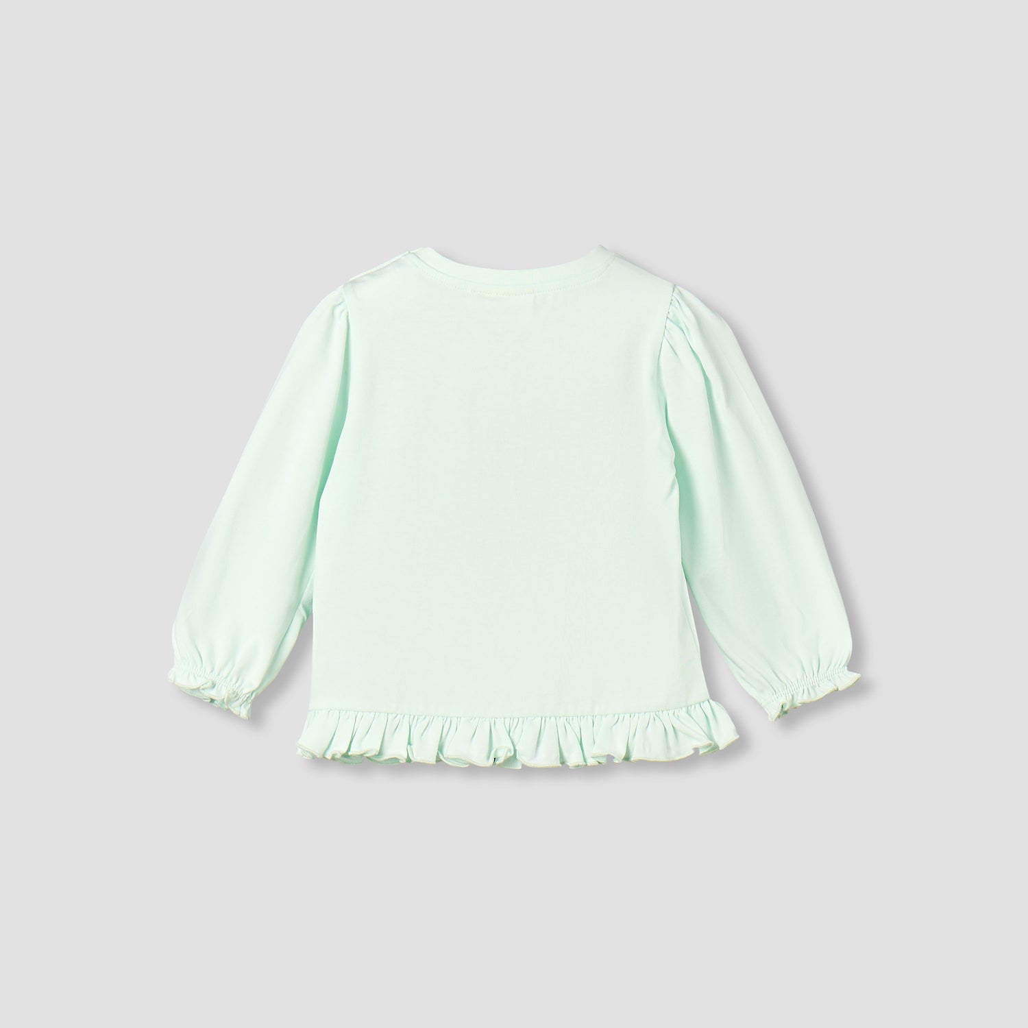 Juniors Crew Neck Long Sleeves T-shirt with Heart Applique