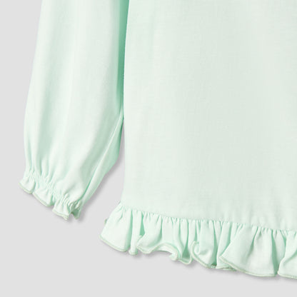 Juniors Crew Neck Long Sleeves T-shirt with Heart Applique
