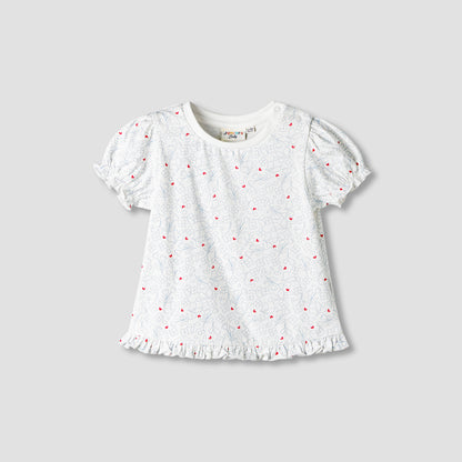 Pack of 2 Juniors Round Neck Short Sleeves T-shirt with Ruffled Hem