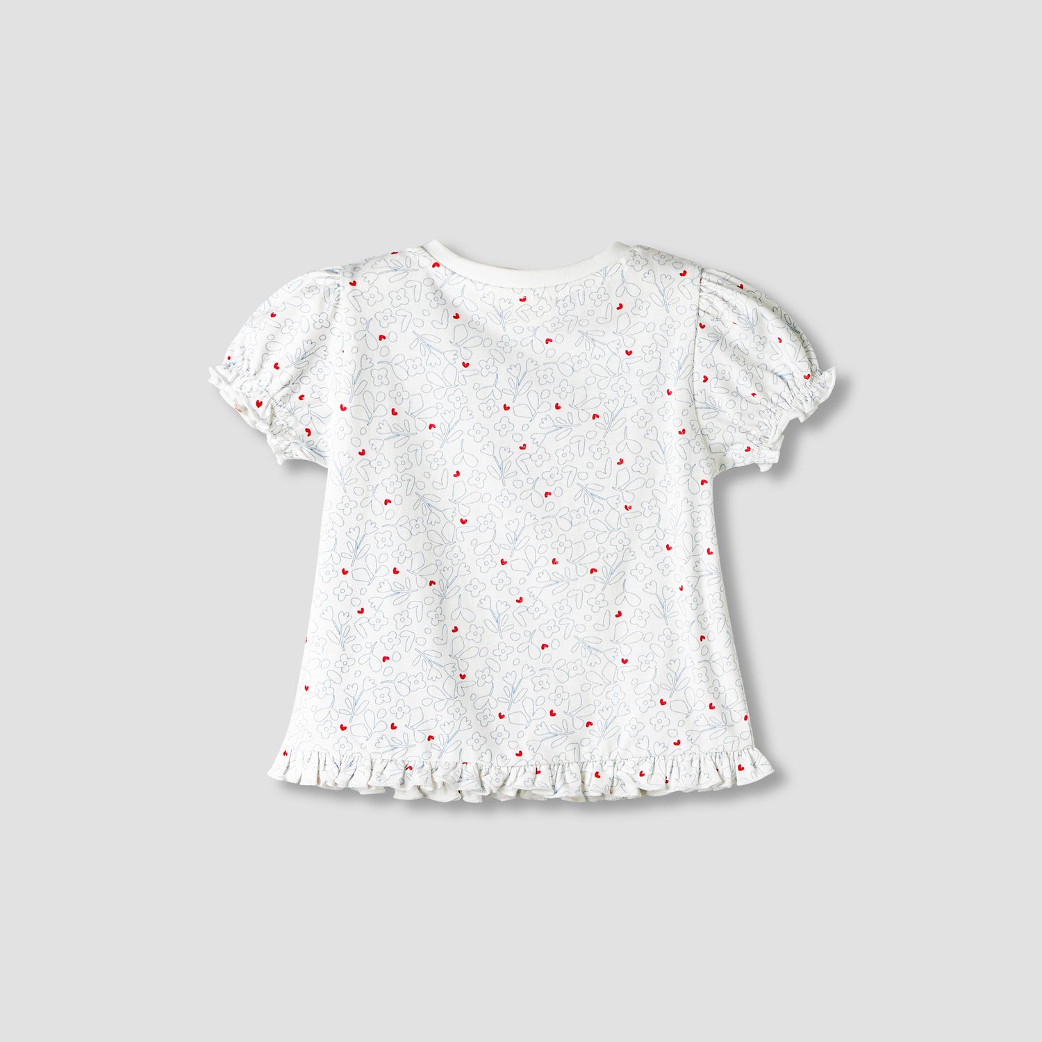 Pack of 2 Juniors Round Neck Short Sleeves T-shirt with Ruffled Hem