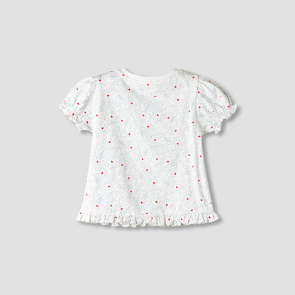 Pack of 2 Juniors Round Neck Short Sleeves T-shirt with Ruffled Hem