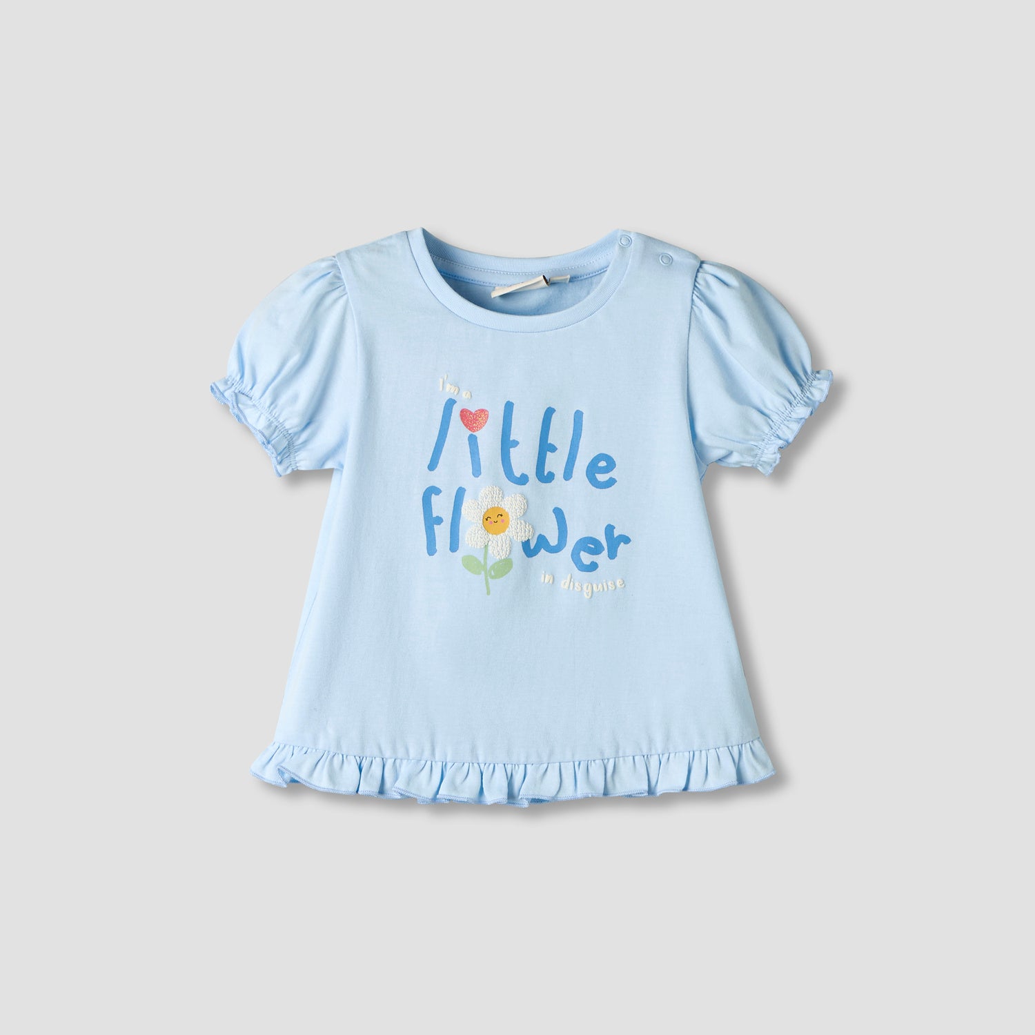 Pack of 2 Juniors Round Neck Short Sleeves T-shirt with Ruffled Hem