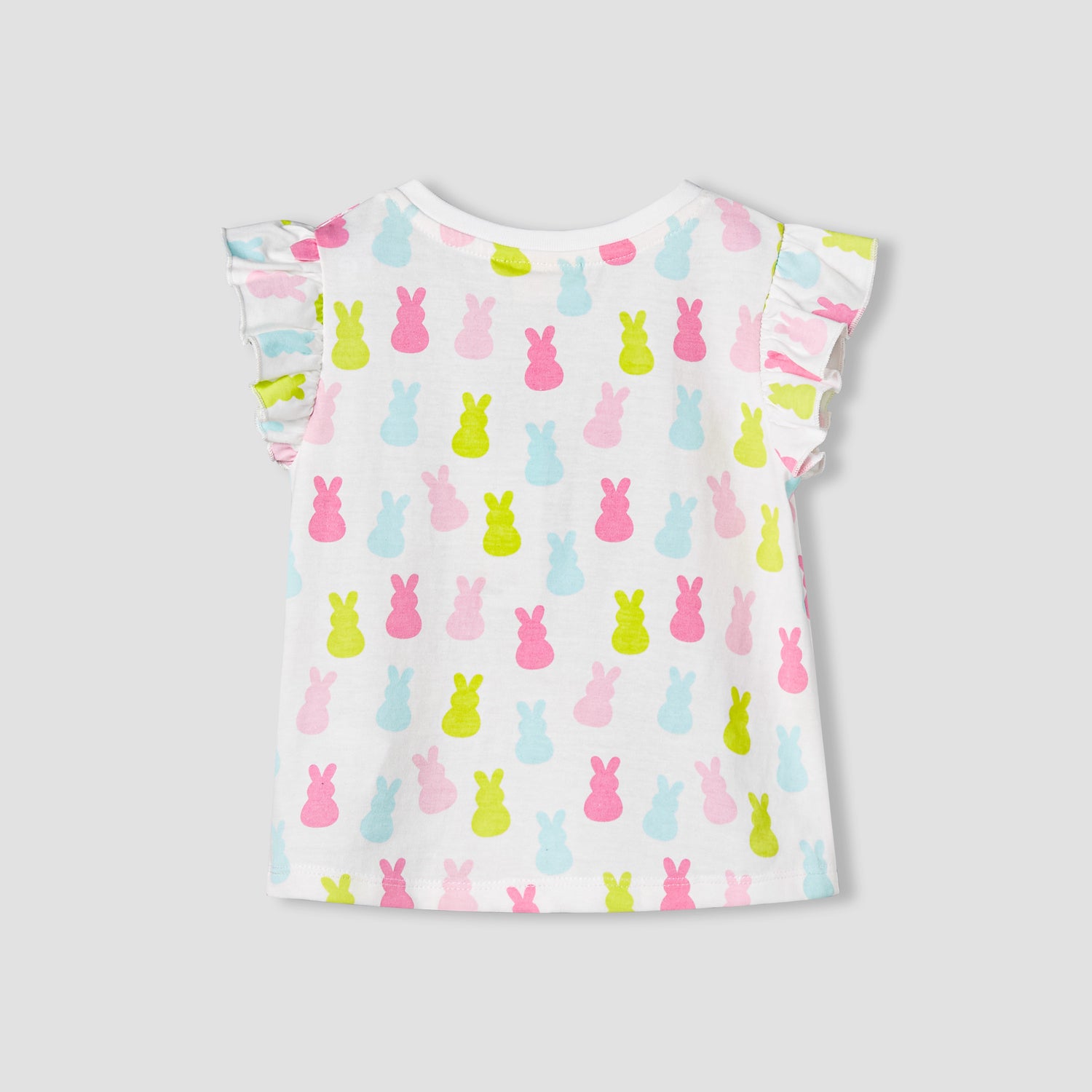 Juniors Round Neck Cap Sleeves T-shirt with Bunny Print