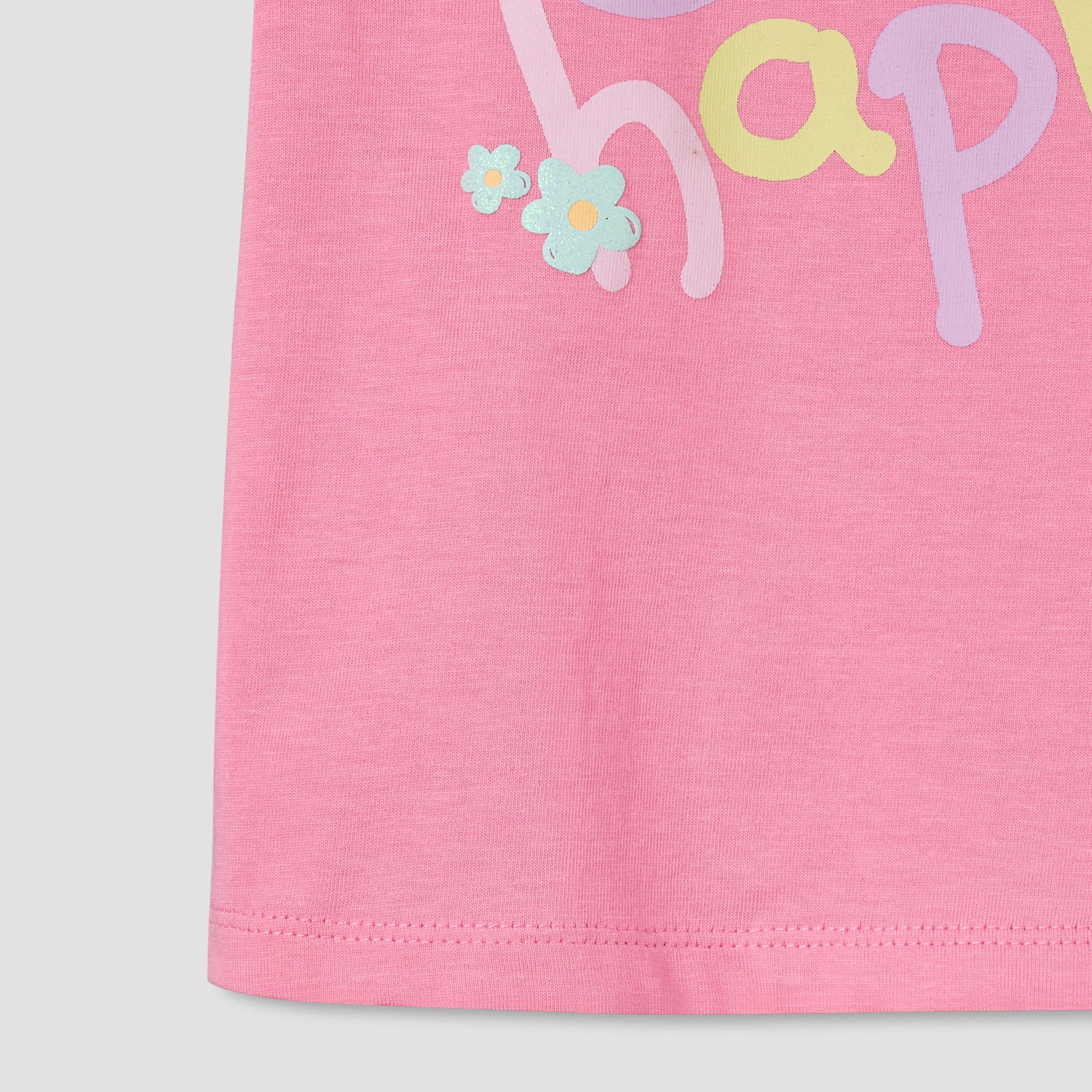 Juniors Round Neck Cap Sleeves T-shirt with Bunny Print