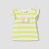 Juniors Crew Neck Short Ruffle Cap Sleeves T-shirt with Stripes - Pink / 12-18 mths