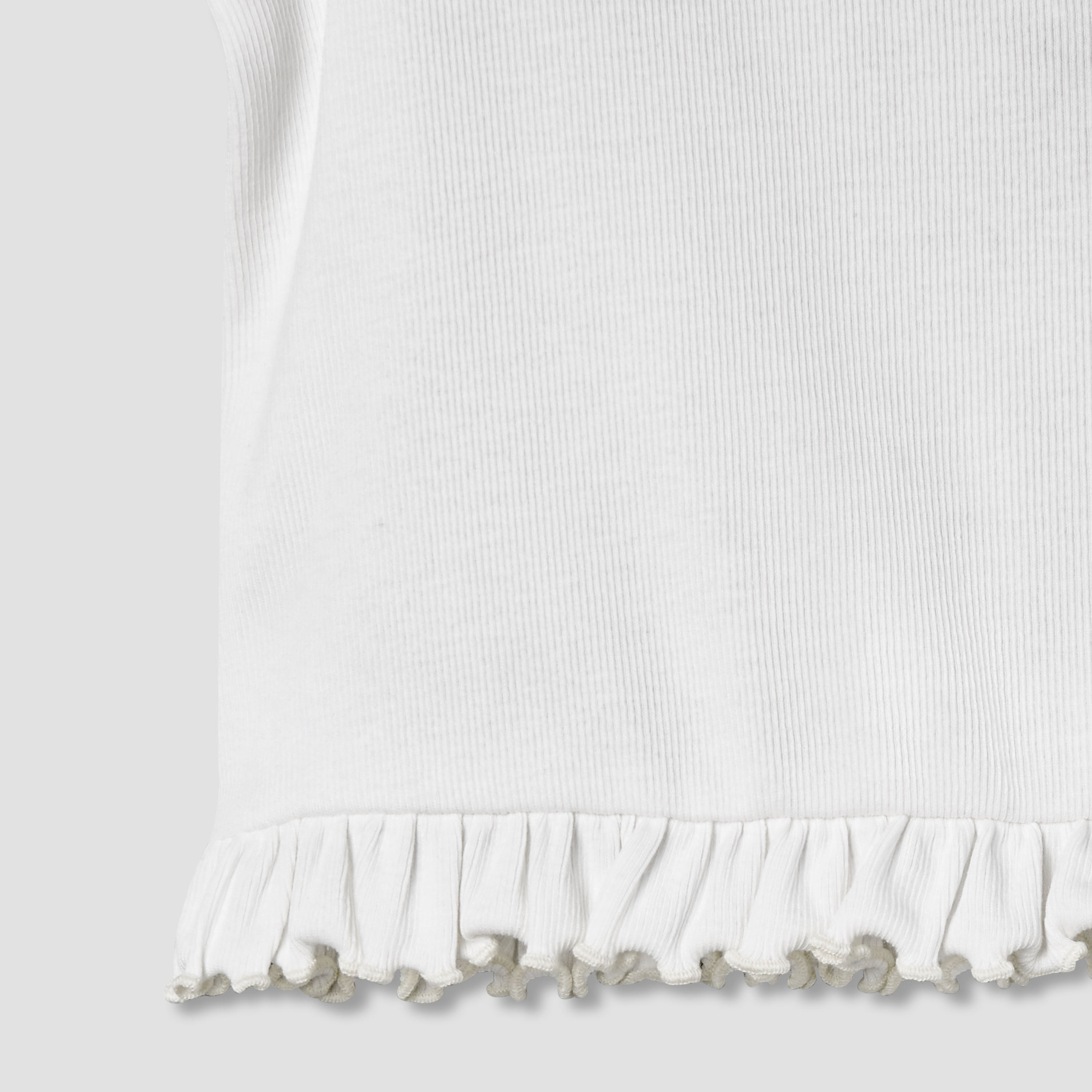 Juniors Crew Neck Short Puff Sleeves T-shirt with Ribbed Texture
