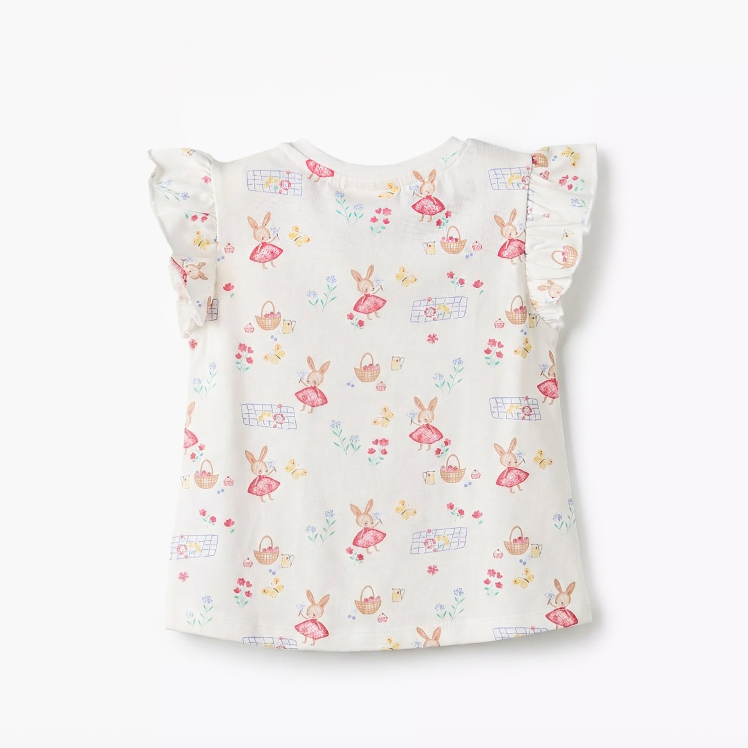 Juniors Round Neck Sleeveless T-shirt with Bunny Print