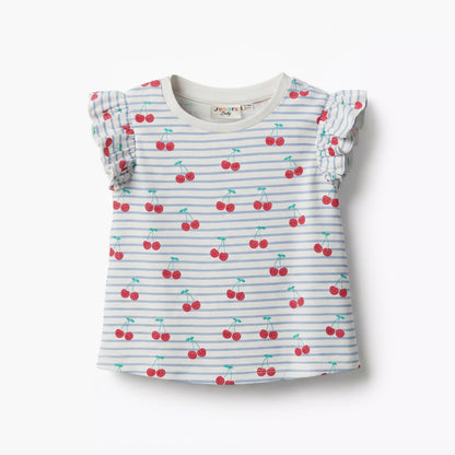 Juniors Crew Neck Sleeveless T-shirt with Cherry Print - Multicolour / 12-18 mths