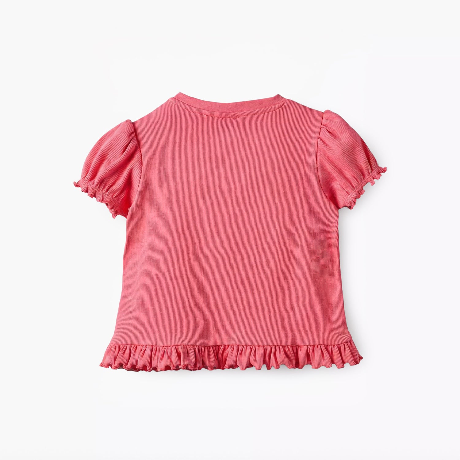Juniors Round Neck Short Sleeves T-shirt with Heart Applique