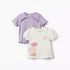 Pack of 2 Juniors Round Neck Short Sleeve T-shirt with Snap Button Closure - Multicolour / 12-18 mths