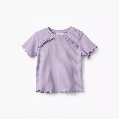 Pack of 2 Juniors Round Neck Short Sleeve T-shirt with Snap Button Closure